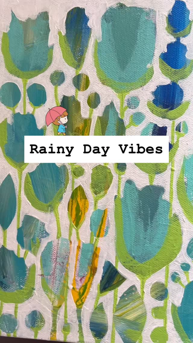 Work-in-Process / Walk-in-Progress 🚧 Happy Saturday! 🌼 🎨 🫖 #paintedflowers #artistatwork #mainelife #love #abstractfloral